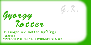 gyorgy kotter business card